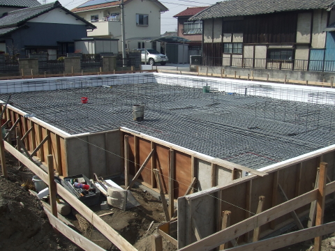 基礎配筋の全景